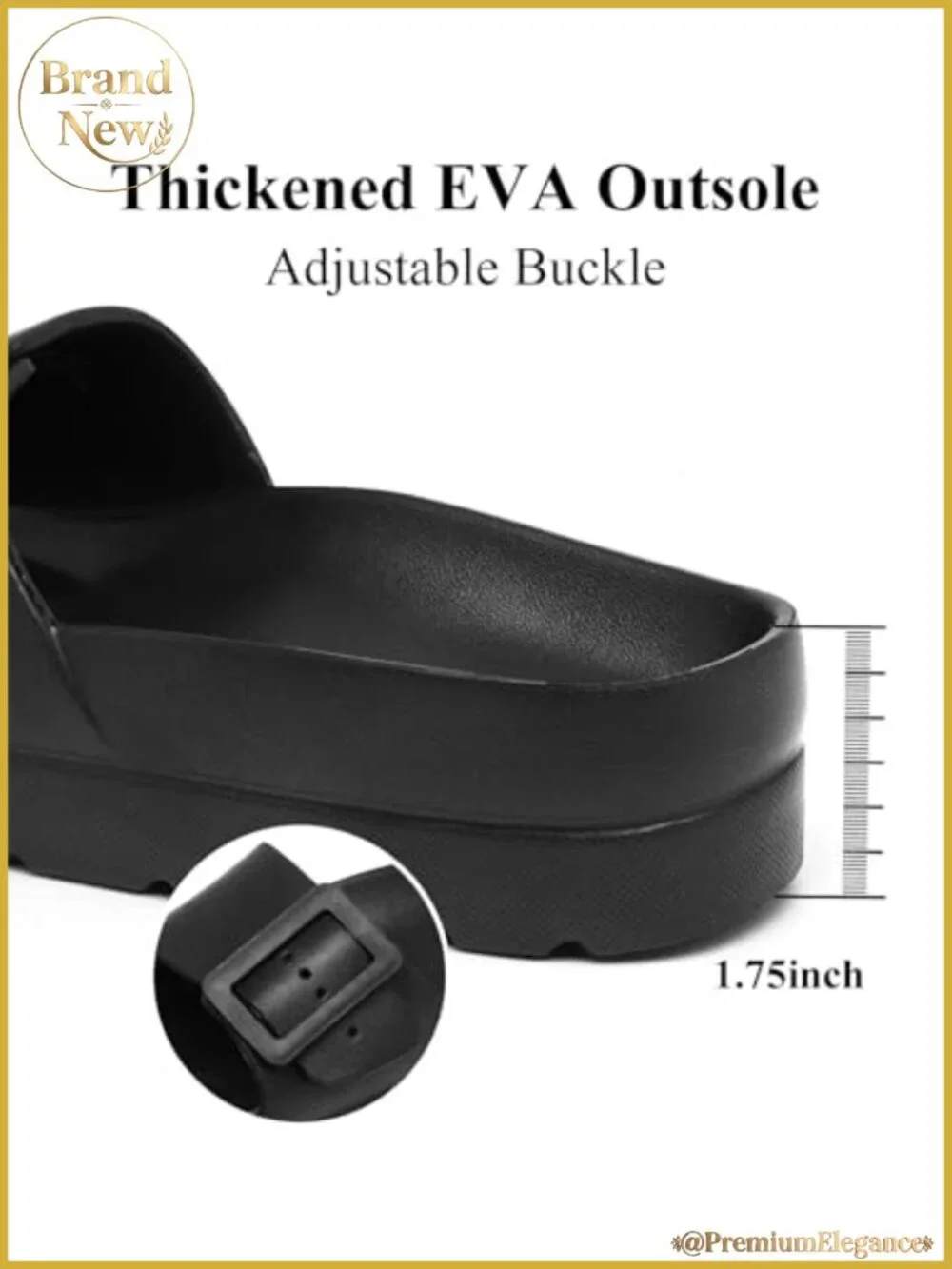 Platform Sandals Arch Support Adjustable Buckle Slide EVA Women